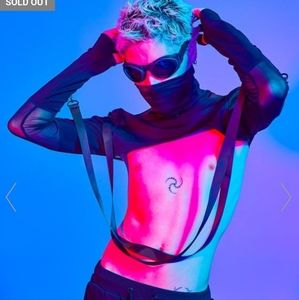 Current Mood Mesh Shrug with Buckles